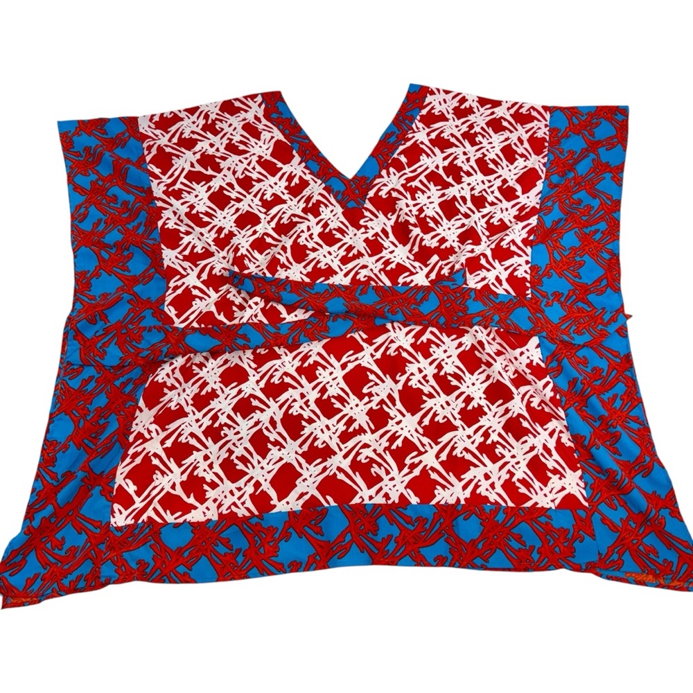 Southern‎ Frock Poncho Kaftan Dress Swim Cover Womans MD Belted Preppy Classic - Picture 4 of 9
